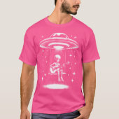 Funny Alien Playing Acoustic Guitar Rock And Roll  T-shirt (Voorkant)