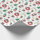 Funny Alien Santa Claus Kerstmis Cadeaupapier (Hoek)