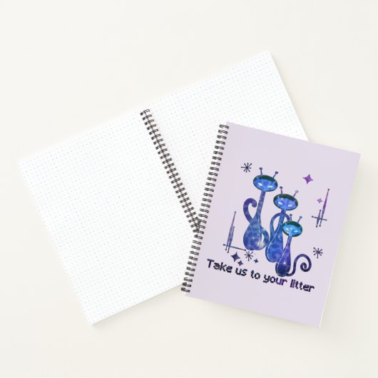Funny Alien Take Us To Your Litter Notitieboek (Binnen)