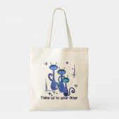 Funny Alien Take Us To Your Litter Tote Bag (Achterkant)