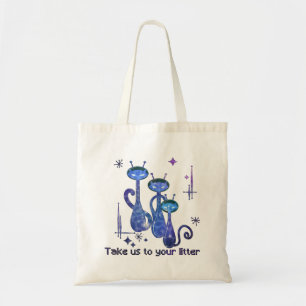 Funny Alien Take Us To Your Litter Tote Bag
