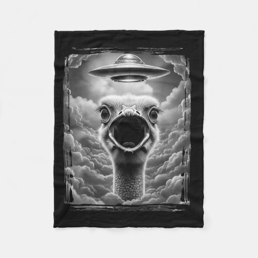 Funny Alien Turkey Ufo Selfie Thanksgiving Men Wom Fleece Deken (Voorkant)