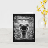 Funny Alien Turkey Ufo Selfie Thanksgiving Men Wom Kaart (Gele Bloem)