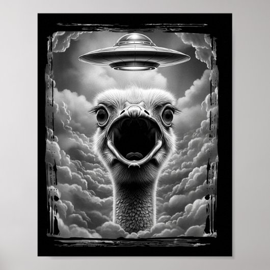 Funny Alien Turkey Ufo Selfie Thanksgiving Men Wom Poster (Voorkant)