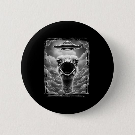 Funny Alien Turkey Ufo Selfie Thanksgiving Men Wom Ronde Button 5,7 Cm (Voorkant)