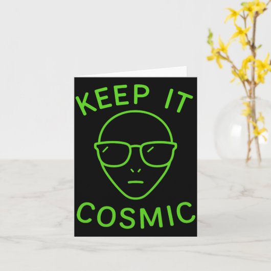 Funny Alien Ufo Area 51 - Keep It Cosmic Comfort C Kaart (Gele Bloem)