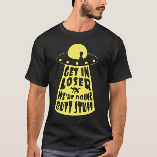 Funny Alien UFO Butt Probing Humor Comical Sci Fi T-shirt (Voorkant)