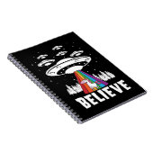 Funny Alien UFO Rainbow Unicorn Apparel Notitieboek (Rechterzijde)