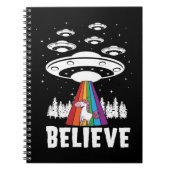 Funny Alien UFO Rainbow Unicorn Apparel Notitieboek (Voorkant)
