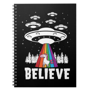 Funny Alien UFO Rainbow Unicorn Apparel Notitieboek