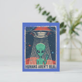 Funny Alien UFO-ruimtecomplot Briefkaart (Staand voorkant)