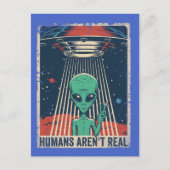 Funny Alien UFO-ruimtecomplot Briefkaart (Voorkant)