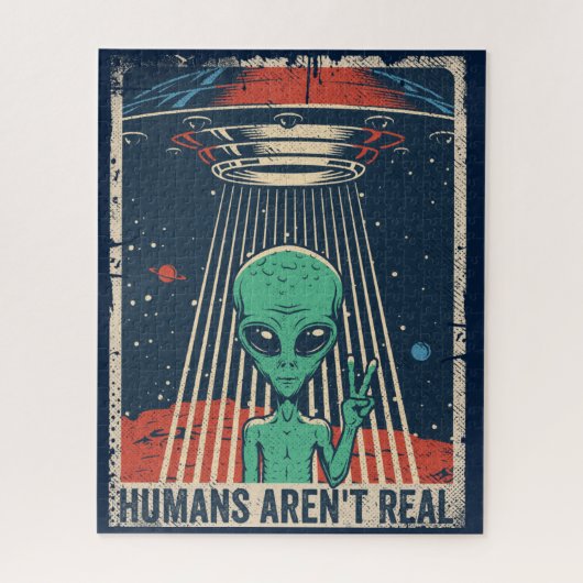 Funny Alien UFO-ruimtecomplot Legpuzzel (Verticaal)