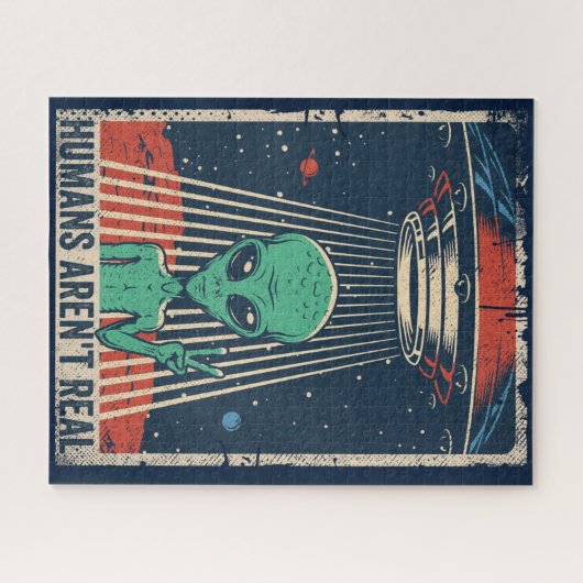 Funny Alien UFO-ruimtecomplot Legpuzzel (Horizontaal)
