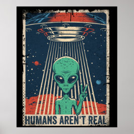 Funny Alien UFO-ruimtecomplot Poster