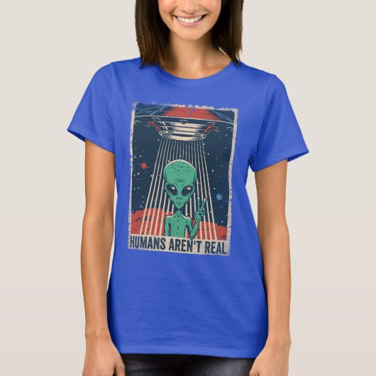 Funny Alien UFO-ruimtecomplot T-shirt (Voorkant)