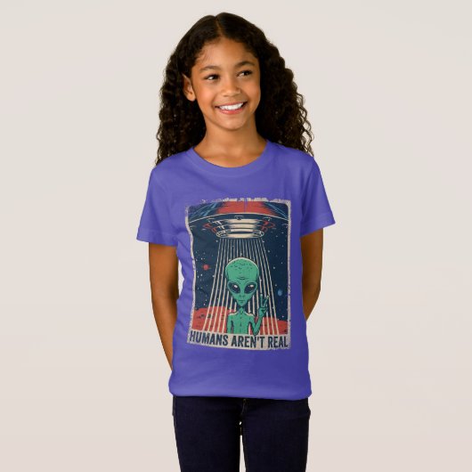 Funny Alien UFO-ruimtecomplot T-shirt (Voorkant volledig)