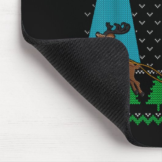 Funny Alien Ufo Santa Sleigh Ugly Christmas Sweate Muismat (Hoek)