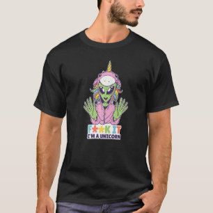 Funny Alien Unicorn Cute Unicorns Space Martian UF T-shirt