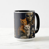 Funny Alien with Cats Renaissance Art Mok (Voorkant rechts)
