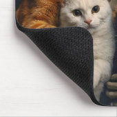 Funny Alien with Cats Renaissance Art Muismat (Hoek)