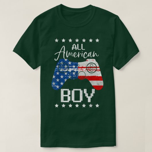 Funny All American Boys 4 juli Son Video Game USA T-shirt (Design voorkant)