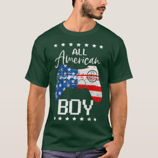 Funny All American Boys 4 juli Son Video Game USA T-shirt