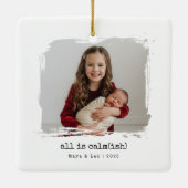 Funny All is Calmish Sibling Photo Christmas 2025 Keramisch Ornament (Achterkant)