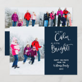 Funny All is geen Calm 3 Photo Holiday Kaart (Voorkant / Achterkant)