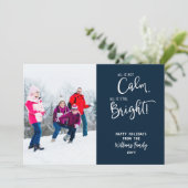 Funny All is geen Calm 3 Photo Holiday Kaart (Staand voorkant)