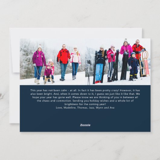 Funny All is geen Calm 3 Photo Holiday Kaart (Achterkant)