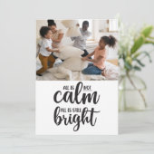 Funny All is geen Calm Five Photo Holiday Kaart (Staand voorkant)