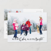 Funny All is geen Calm Holiday Photo Briefkaart (Voorkant / Achterkant)