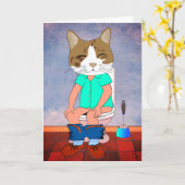 FUNNY ALL OCCASION KAT OP TOILET KAARTEN (Gele Bloem)