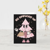 Funny All Spruced Up Christmas Tree Boujee Cute Xm Kaart (Gele Bloem)