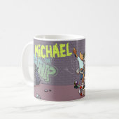 Funny Alley Cats Add The Name Skateboard Graffiti Koffiemok (Voorkant links)