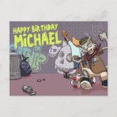 Funny Alley Cats Voeg de naam toe Graffiti Birthda Briefkaart (Voorkant)