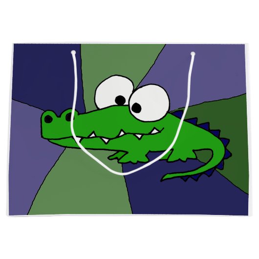 Funny Alligator Abstract Gift Bag Large Cadeautasje (Voorkant)