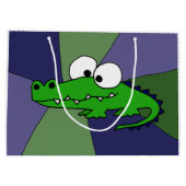 Funny Alligator Abstract Gift Bag Large Cadeautasje (Achterkant)
