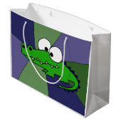 Funny Alligator Abstract Gift Bag Large Cadeautasje (Achterkant Gekanteld)