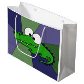 Funny Alligator Abstract Gift Bag Large Cadeautasje (Voorkant Gekanteld)