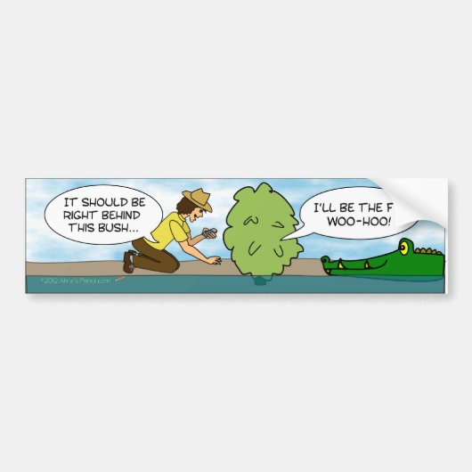 Funny Alligator Cache Geocaching Bumpersticker (Voorkant)