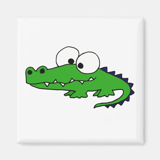 Funny Alligator Cartoon Magneet (Voorkant)