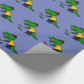 Funny Alligator die Golf speelt Cadeaupapier (Hoek)