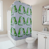 Funny Alligator die met Krokodile praat Douchegordijn (In situ)