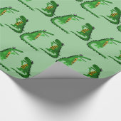Funny Alligator die praat met Crocodile Cadeaupapier (Hoek)