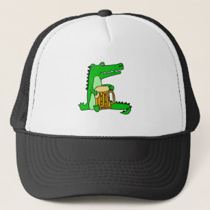 Funny Alligator Drink Cartoon van bier Trucker Pet