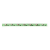 Funny Alligator in Santa Hat-kerstlint Satijnen Lint (Voorkant)