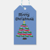 Funny Alligator Kerstboom Cartoon Cadeaulabel (Voorkant)