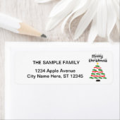 Funny Alligator Kerstboom Cartoon Etiket (Insitu)